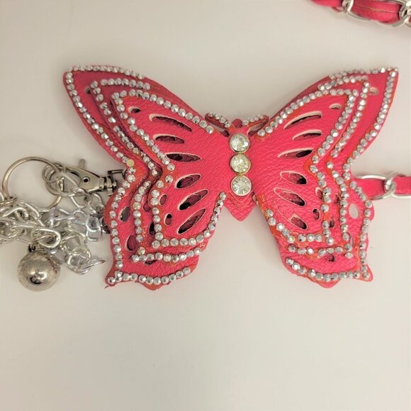 3 Butterfly Chain Belts- Orange Beige- Pink Butterfly Chain Waist Loop Belts - Picture 10 of 15